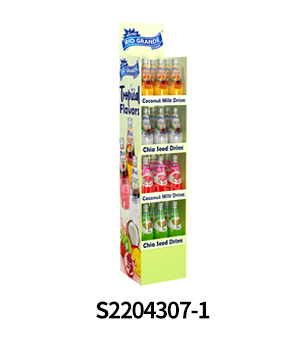 Custom Branded Beverage Retail Store Slim Cardboard Floor Display Stand