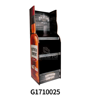 Custom Recyclable Whiskey Cardboard Floor Display with Bottle-Side Panels Design