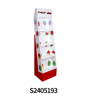 Custom Retail Corrugated POP Displays & Shippers with 4 Shelves for Sour Candy Strips
