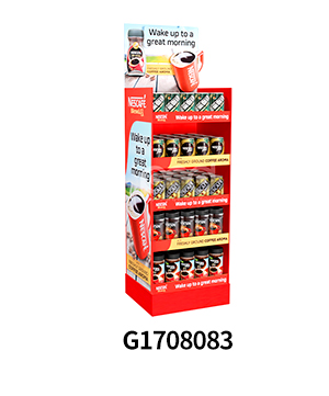 Nescafé-Optimized 5-Tier Corrugated Floor Display Heavy-Duty Cardboard Coffee Stand