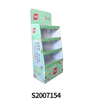 Custom 4-Tier Corrugated Cardboard Floor Display for Snacks Branded Merchandiser-4