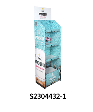 Custom Corrugated Cardbaord Canned Beer Display Stand with 4 Shelves Retail POP & POS