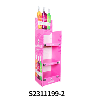 Custom Liquor Cardboard Floor Display Stand for Cocktail with 3D Header