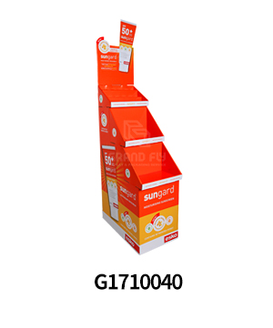 Custom Corrugated 3 Tiers Floor Display Stand for Sun Cream -4
