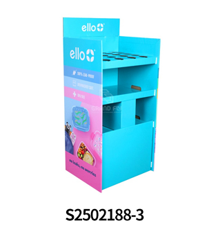 Custom Cardboard 3-Tier Floor Display Shelf with Dividers & Inner Cards-4